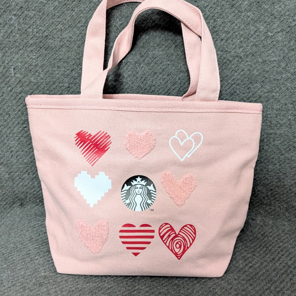 Starbucks Asia Pink Heart Mini Tote Bag Bnwt